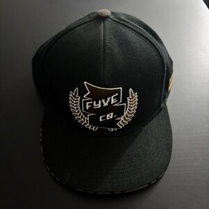 Fyve Co Snapback Hat Cap Snow Gear Snowboard Black Brown Flat Fitty Company OSFM